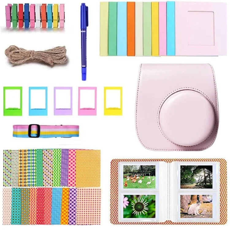 9-in-1 Accessories Kit for FujiFilm Instax Mini 12 / 11 / 9 Include Case / Album / Frames / Stickers / Pen Marker