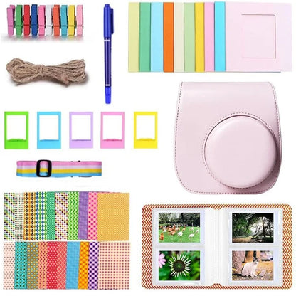 9-in-1 Accessories Kit for FujiFilm Instax Mini 12 / 11 / 9 Include Case / Album / Frames / Stickers / Pen Marker