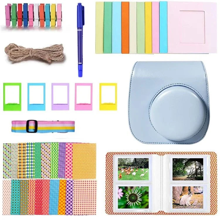 9-in-1 Accessories Kit for FujiFilm Instax Mini 12 / 11 / 9 Include Case / Album / Frames / Stickers / Pen Marker