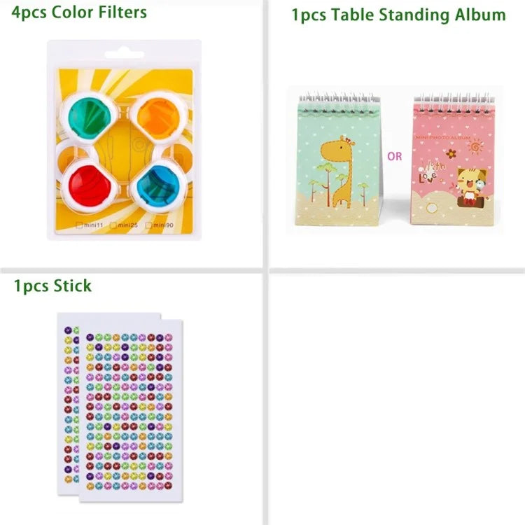 Accessories Kit for Fujifilm Instax Mini 11 Instant Camera Parts with Protective PU Leather Case, Photo Album, Frames, DIY Sticker, Filter