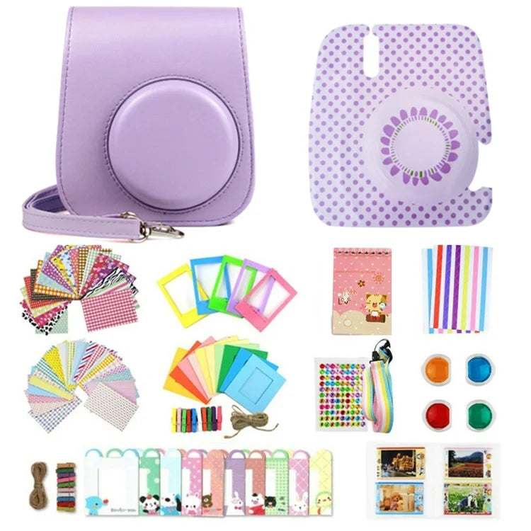 Accessories Kit for Fujifilm Instax Mini 11 Instant Camera Parts with Protective PU Leather Case, Photo Album, Frames, DIY Sticker, Filter