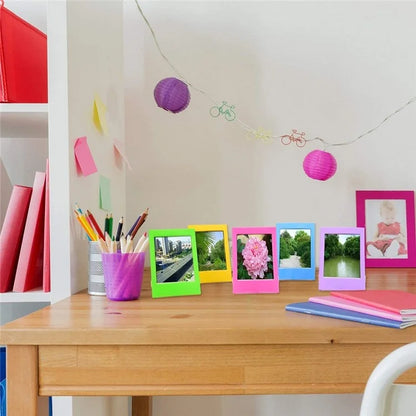 For Instax 3-inch Photos 256 Pockets PU Leather+PVC Album Frame Stickers Set 7-in-1 Accessories Kit