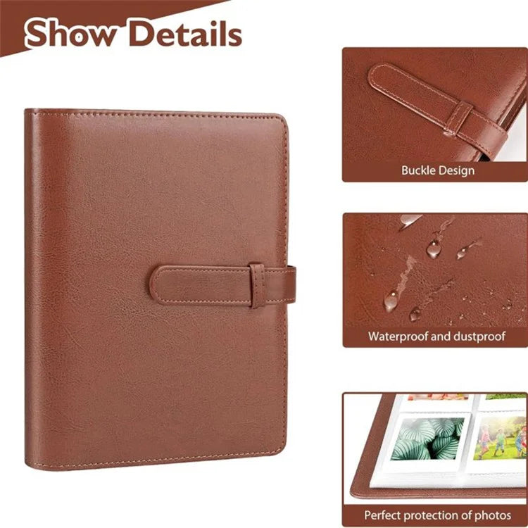 For Instax 3-inch Photos Storage Album 256 Pockets PU Leather Photo Storage Book
