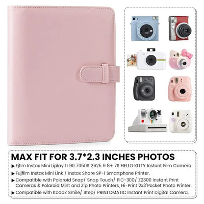 For Instax 3-inch Photos Storage Album 256 Pockets PU Leather Photo Storage Book
