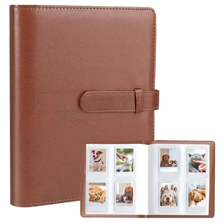 For Instax 3-inch Photos Storage Album 256 Pockets PU Leather Photo Storage Book