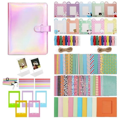 Accessories Kit for Instant Camera Parts with PU Leather Album, Acrylic Photo Frames, Stickers
