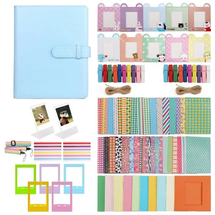 Accessories Kit for Instant Camera Parts with PU Leather Album, Acrylic Photo Frames, Stickers