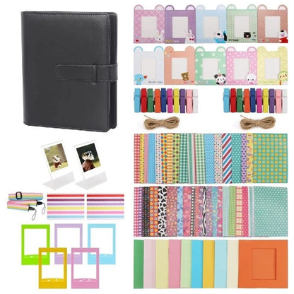Accessories Kit for Instant Camera Parts with PU Leather Album, Acrylic Photo Frames, Stickers