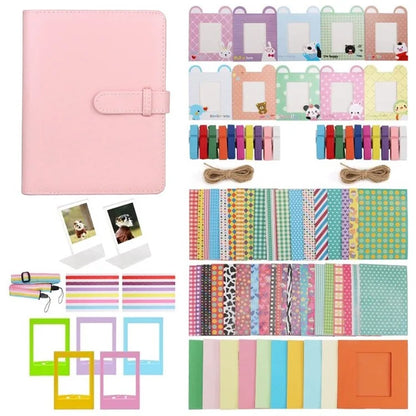 Accessories Kit for Instant Camera Parts with PU Leather Album, Acrylic Photo Frames, Stickers