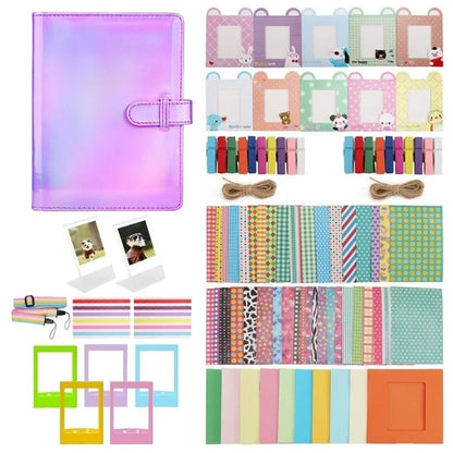 Accessories Kit for Instant Camera Parts with PU Leather Album, Acrylic Photo Frames, Stickers