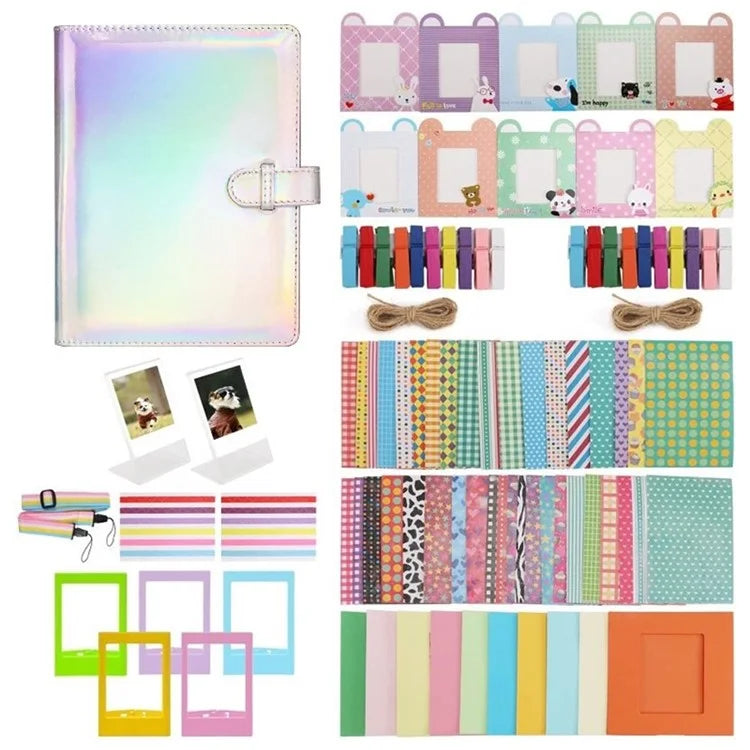 Accessories Kit for Instant Camera Parts with PU Leather Album, Acrylic Photo Frames, Stickers
