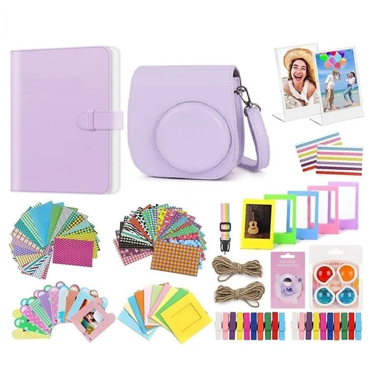 Accessories Kit for Fujifilm Instax Mini 11 / 12 Instant Camera Parts with Carrying Case, Photo Album, Frames, DIY Sticker, Filter