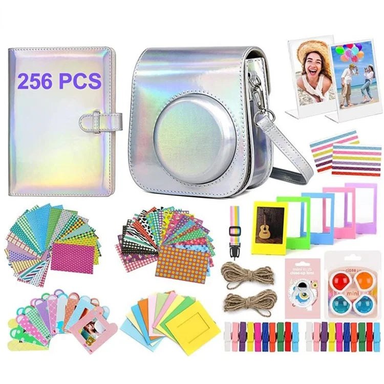 Accessories Kit for Fujifilm Instax Mini 11 / 12 Instant Camera Parts with Carrying Case, Photo Album, Frames, DIY Sticker, Filter