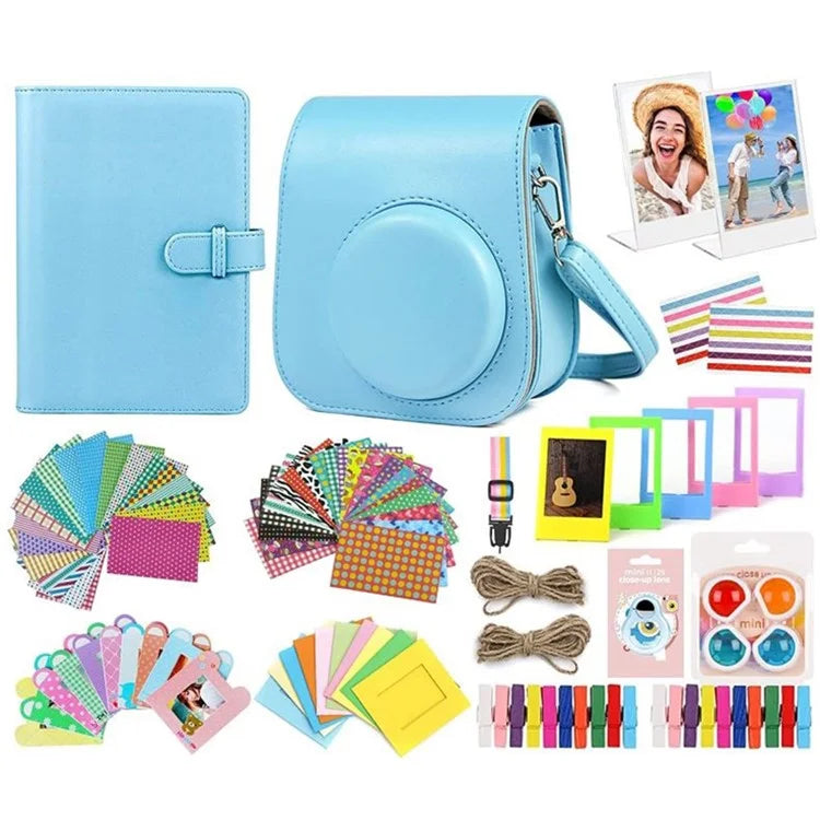 Accessories Kit for Fujifilm Instax Mini 11 / 12 Instant Camera Parts with Carrying Case, Photo Album, Frames, DIY Sticker, Filter