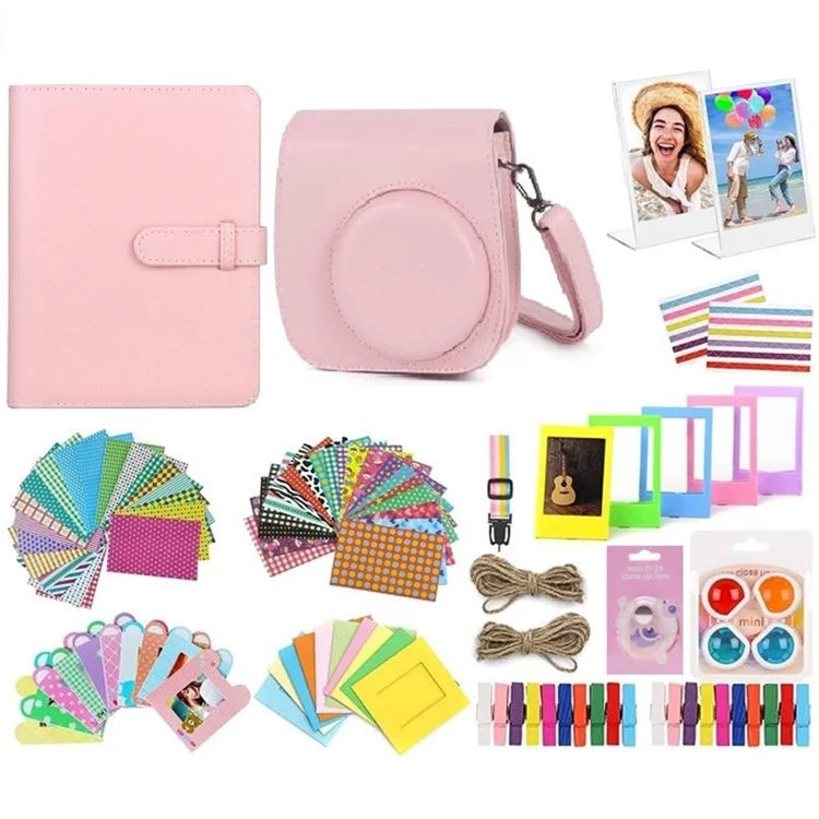 Accessories Kit for Fujifilm Instax Mini 11 / 12 Instant Camera Parts with Carrying Case, Photo Album, Frames, DIY Sticker, Filter