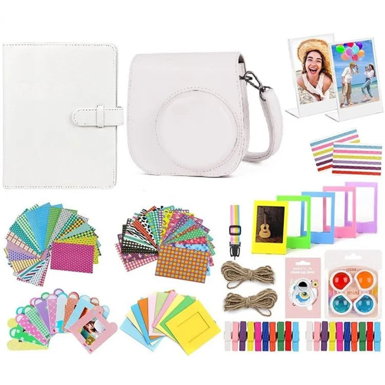 Accessories Kit for Fujifilm Instax Mini 11 / 12 Instant Camera Parts with Carrying Case, Photo Album, Frames, DIY Sticker, Filter