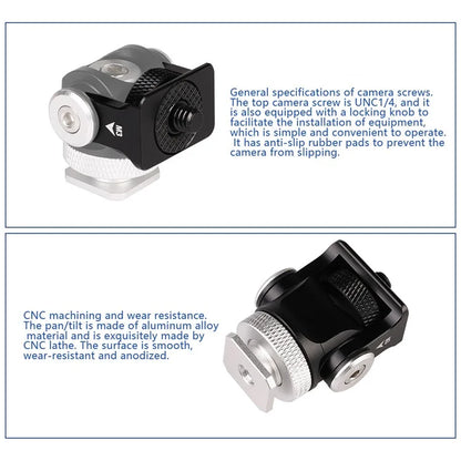 C037 360-Degree Rotating Gimbal for SLR Camera Quick Release Mount Adapter with Hot Shoe, 1 / 4 Screw Hole