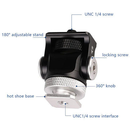 C037 360-Degree Rotating Gimbal for SLR Camera Quick Release Mount Adapter with Hot Shoe, 1 / 4 Screw Hole