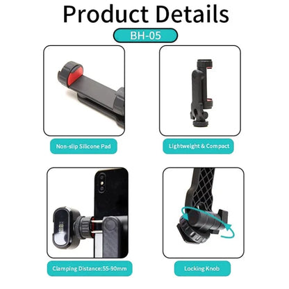 JMARY BH-05 Camera Smartphone Clamp Bracket 360-Degree Rotating Mount Holder