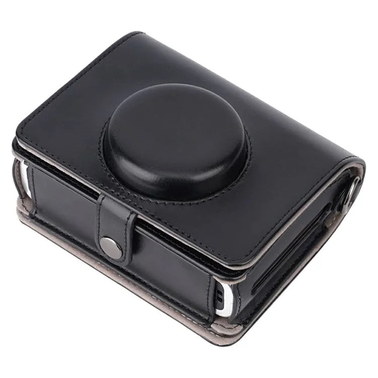 For Instax mini Evo PU Leather Retro Camera Bag Anti-drop Protective Cover with Shoulder Strap