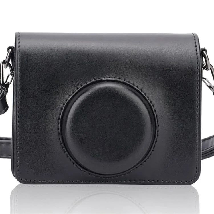 For Instax mini Evo PU Leather Retro Camera Bag Anti-drop Protective Cover with Shoulder Strap