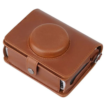 For Instax mini Evo PU Leather Retro Camera Bag Anti-drop Protective Cover with Shoulder Strap