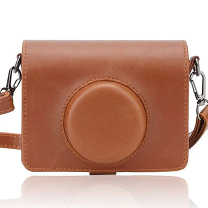 For Instax mini Evo PU Leather Retro Camera Bag Anti-drop Protective Cover with Shoulder Strap