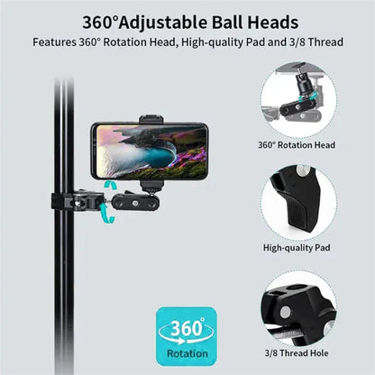 JMARY SR-56 For GoPro Action Camera Phone Holder Aluminum Camera Mount Clamp