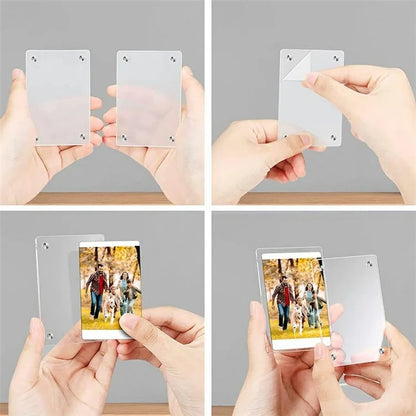 4Pcs / Set 3-inch Polaroid Picture Frames Fridge Magnetic Sticker for Fujifilm Instax Mini 12 11 9