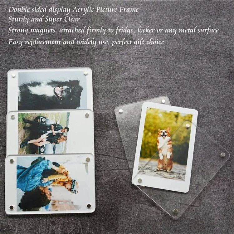 4Pcs / Set 3-inch Polaroid Picture Frames Fridge Magnetic Sticker for Fujifilm Instax Mini 12 11 9