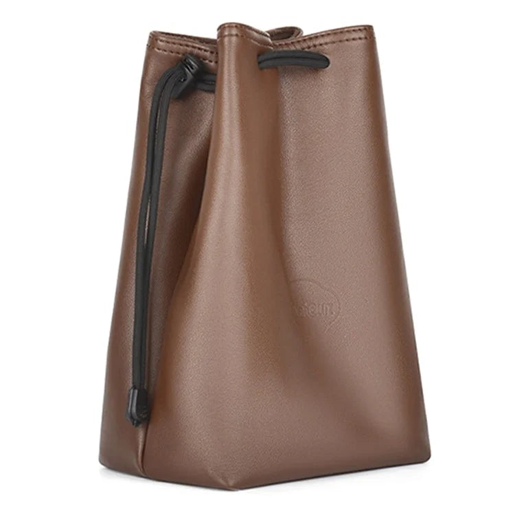 CWATCUN H60 Anti-scratch Camera Lens Bag PU Leather Drawstring Pouch, Size L
