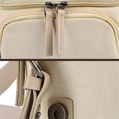 CWATCUN N1 Size M Portable Canvas Camera Storage Crossbody Bag for 1 Camera + 2 Lens