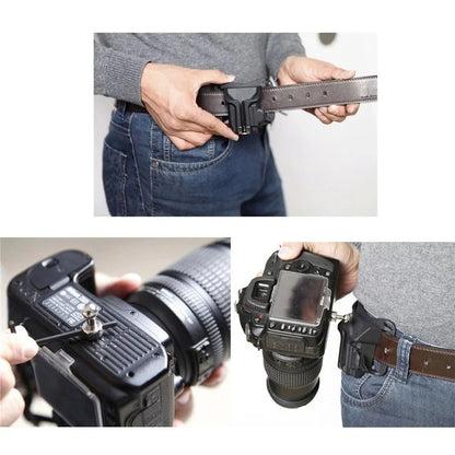 A649 Closed ABS+Metal Camera Belt Clip Waist Belt Holster Holder 1 / 4 Inch Screw Mount Quick Release Hanger