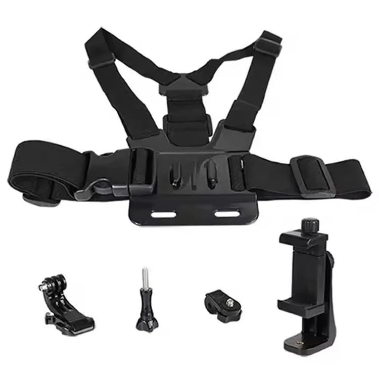 XD-27 Action Camera Mount Adjustable Chest Belt Nylon Strap with Phone Clip