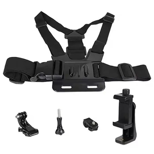 XD-27 Action Camera Mount Adjustable Chest Belt Nylon Strap with Phone Clip