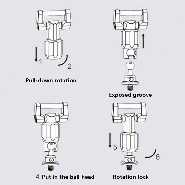 E904 Tripod Monopod Fast Lock Aluminum Alloy Camera Strap Ball Head Buckle Adapter