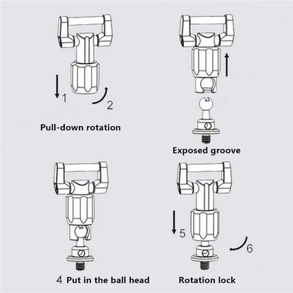 E904 Tripod Monopod Fast Lock Aluminum Alloy Camera Strap Ball Head Buckle Adapter