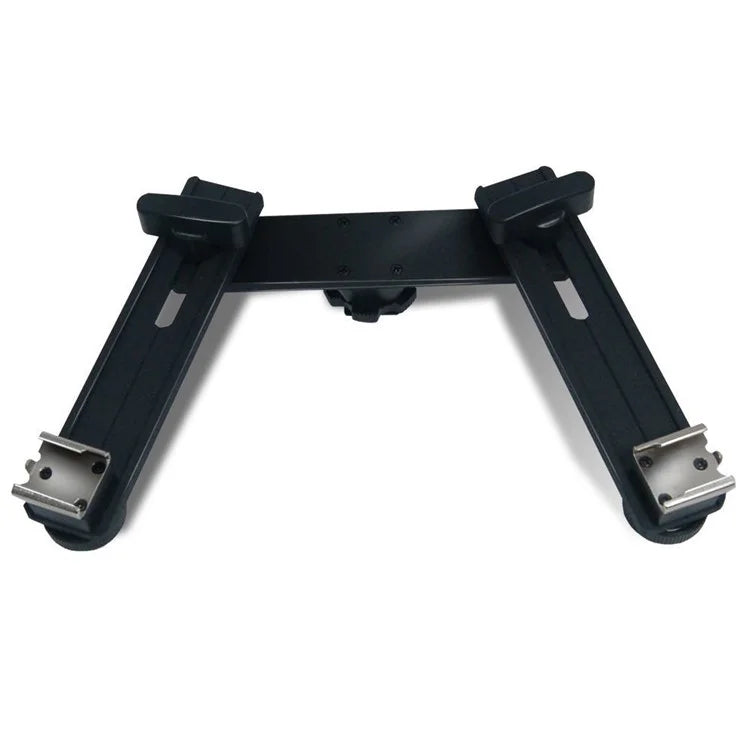 E019 Dual Hot Shoe Extension Bar Mount LED Fill Light / Flash Bracket Camera Accessories