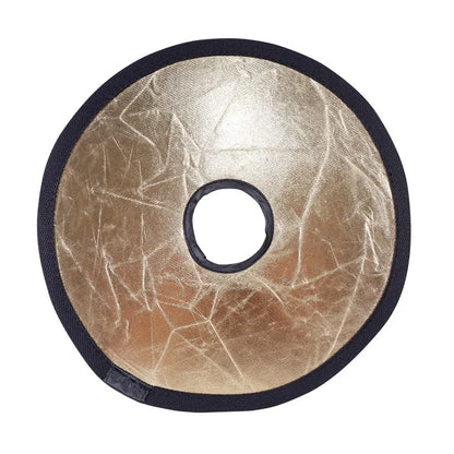K064 2-in-1 Silver / Gold Photography Reflector Foldable Diffuser 30cm Round Hollow Center Light Reflector