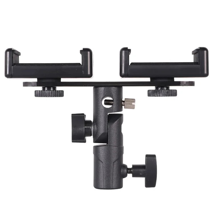 Z011 Dual Head Mobile Phone Clip 360-Degree Rotation Live Streaming Cellphone Mount Clamp