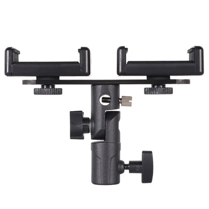 Z011 Dual Head Mobile Phone Clip 360-Degree Rotation Live Streaming Cellphone Mount Clamp
