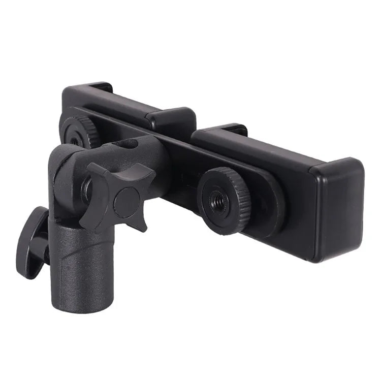 Z011 Dual Head Mobile Phone Clip 360-Degree Rotation Live Streaming Cellphone Mount Clamp