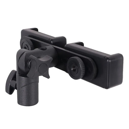 Z011 Dual Head Mobile Phone Clip 360-Degree Rotation Live Streaming Cellphone Mount Clamp