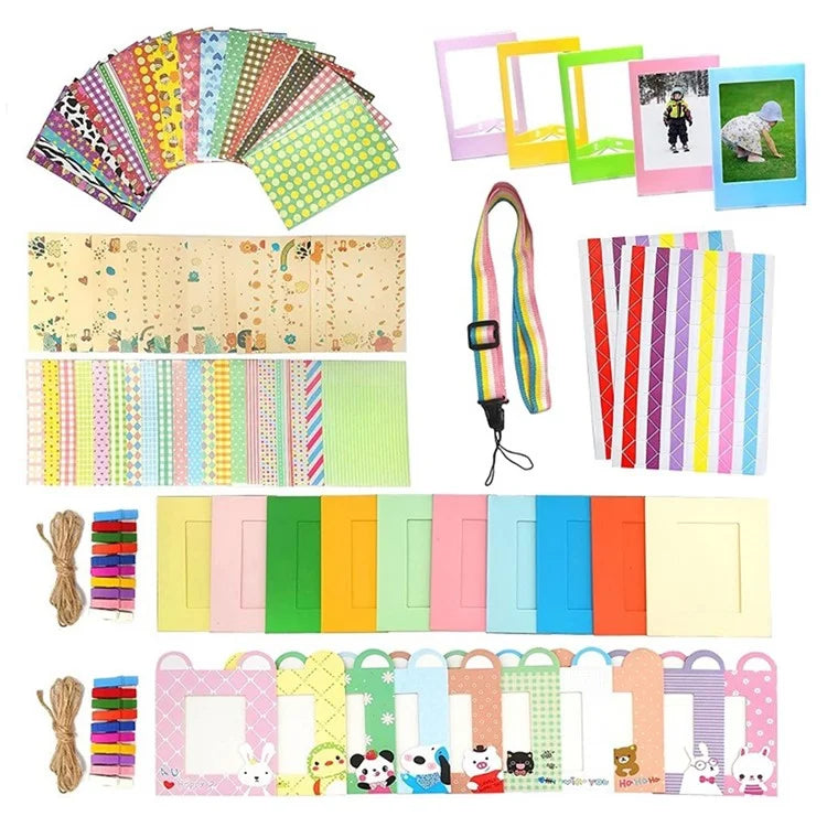 Desktop / Hanging 3-inch Photo Frame Sticker with Shoulder Strap for Fujifilm Instax Camera