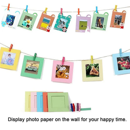 Colorful Bundle Kit Accessories Set for Fuji Instax Mini 12 11 9 8 Film Stickers+Desk Frames+Hanging Frame+Strap