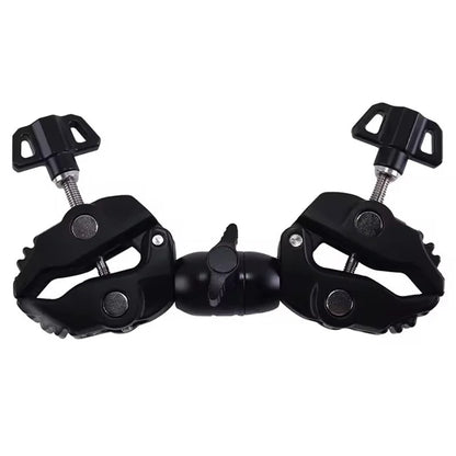Z074 Double Camera Clamp Crab Plier Clip Bracket Mount Monitor Magic Arm Double Ball Head Adapter