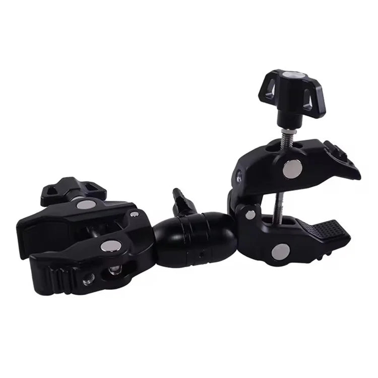 Z074 Double Camera Clamp Crab Plier Clip Bracket Mount Monitor Magic Arm Double Ball Head Adapter