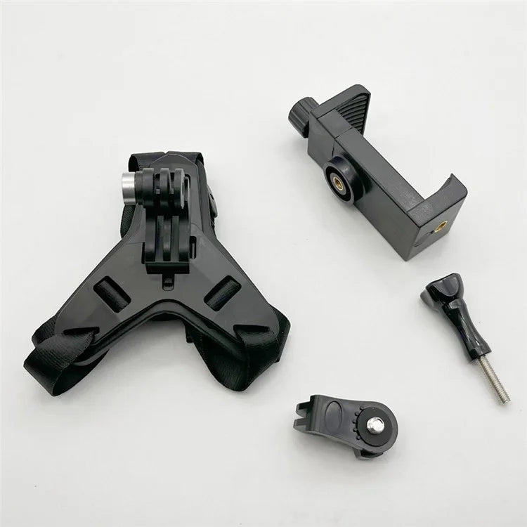 GR19 Motorcycle Helmet Mount Chin Bracket for GoPro Hero / Insta360 / SJCAM Action Cameras