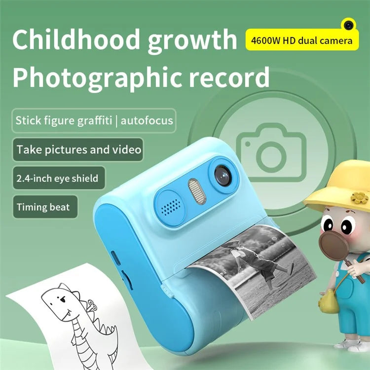 LK001 Kid's Toy Camera Thermal Inkless Photo Printer Mini Printing Device