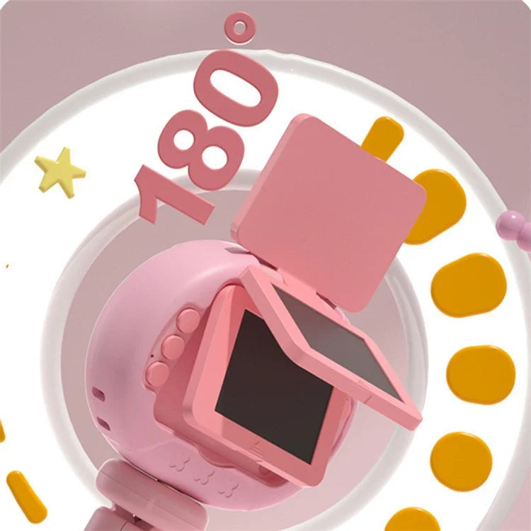 K62 2.4" Flip-Up HD Screen Children Camera Photo / Video Portable Mini Camera with 16G Memory Card, Tripod Stand, Lanyard